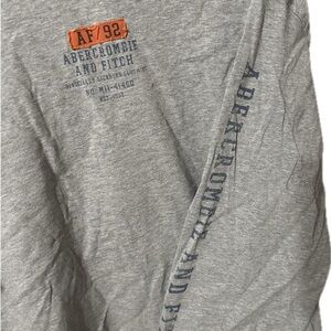 Abercrombie & Fitch Gray Long Sleeve Tee with Orange Detail